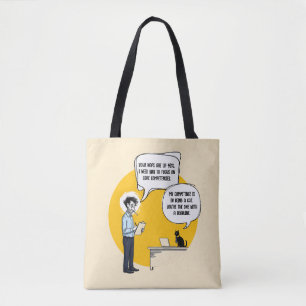 Tote Bag Examen de performance drôle de chat de bureau humo