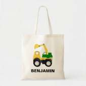 Tote Bag Excavateur Digger Construction Kids (Devant)