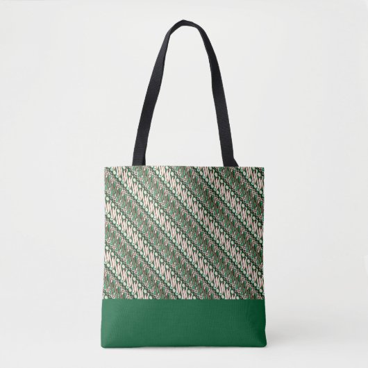 Tote Bag Exclusif Batik Parang Deux Tone Motif vert (Devant)