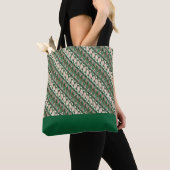 Tote Bag Exclusif Batik Parang Deux Tone Motif vert (De près)
