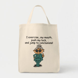 Tote Bag Exercice, poussée, humour de saut