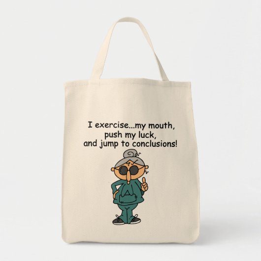 Tote Bag Exercice, poussée, humour de saut (Devant)