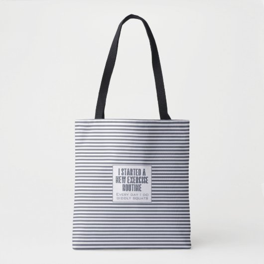 Tote Bag Exercice Routine Funny Blue Stripes (Devant)