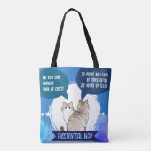 Tote Bag Existential Nap Funny Cat Sleep Humor Quote (Dos)