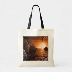 Tote Bag Exoplanet Trappist-1f De Son Côté Nocturne Icy.