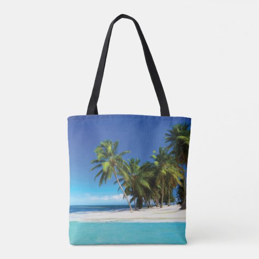 Tote Bag Exotic beach throw pillow (Dos)