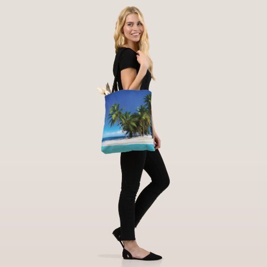 Tote Bag Exotic beach throw pillow (Sur le modèle)