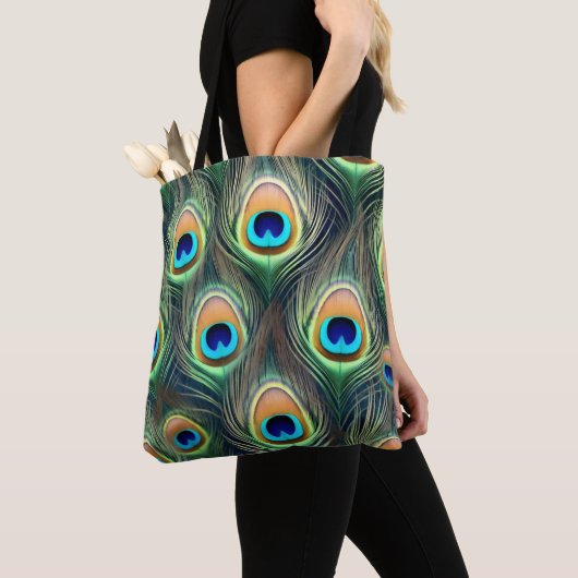 Tote Bag Exotic peacock pattern (De près)