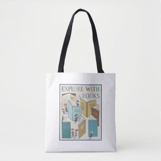 Tote Bag Explorer avec des livres (Devant)