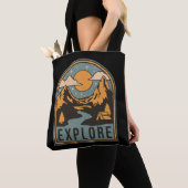 Tote Bag Explorer la conception de texte (De près)