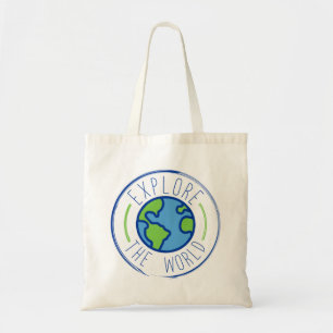 Tote Bag explorer le monde autocollant voyage