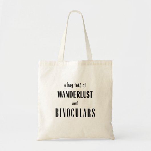Tote Bag Explorez avec Wanderlust et Binoculars Adventure (Devant)