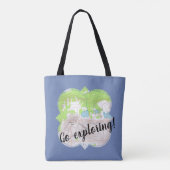 Tote Bag "Explorez" Carte topographique Quatrefoil (Dos)