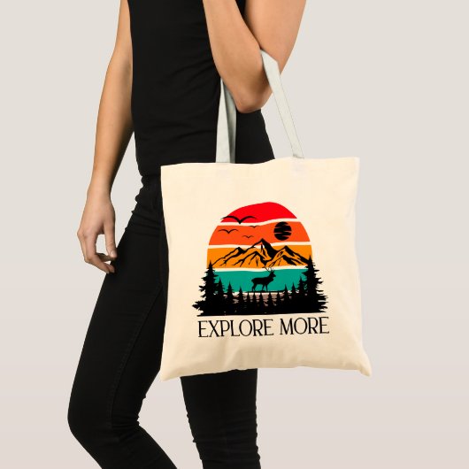 Tote Bag Explorez Plus Mountain Nature Adventure Outdoor (Devant (produit))
