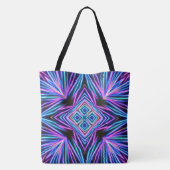 Tote Bag Explosion Abstraite Néon Psychédélique (Dos)
