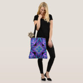 Tote Bag Explosion Abstraite Néon Psychédélique (Sur le modèle)