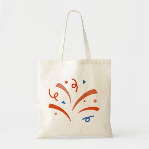Tote Bag Explosion de Confettis : Terracotta & Bleu Budget