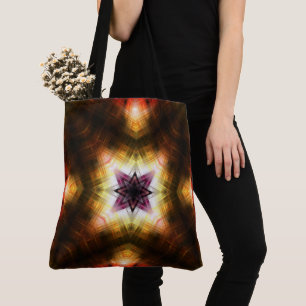 Tote Bag Explosion d'étoile géométrique radiante avec lumiè