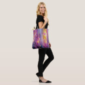 Tote Bag Explosion florale lumineuse abstraite (Sur le modèle)