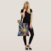 Tote Bag Explosion Géométrique Cosmique Abstrait (Sur le modèle)