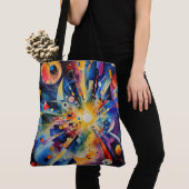 Tote Bag Explosion Géométrique Cosmique Abstrait (De près)