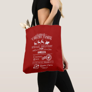 Tote Bag Express de Noël chic Livraison spéciale Monogramme