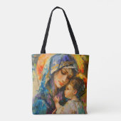 Tote Bag Expressionisme de Marie et Jésus (Dos)