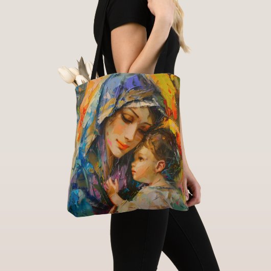 Tote Bag Expressionisme de Marie et Jésus (De près)