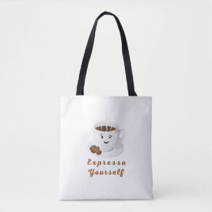 Tote Bag Exprimez-vous – Tee drôle de café souriant