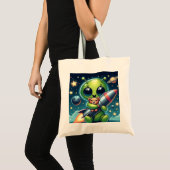 TOTE BAG EXTRA-TERRESTRE AVEC UNE FUSÉE (Devant (produit))