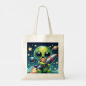 TOTE BAG EXTRA-TERRESTRE AVEC UNE FUSÉE (Dos)