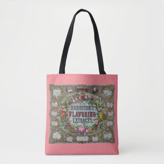 Tote Bag Extraits de cuisson de fruits à fleurs victoriens (Devant)