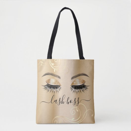 Tote Bag Eyelash Extensions Lash Boss Or de luxe (Devant)
