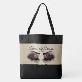 Tote Bag Eyelashes and Brows - Burgundy Wine Parties scinti (Devant)