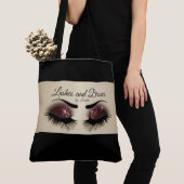 Tote Bag Eyelashes and Brows - Burgundy Wine Parties scinti (De près)