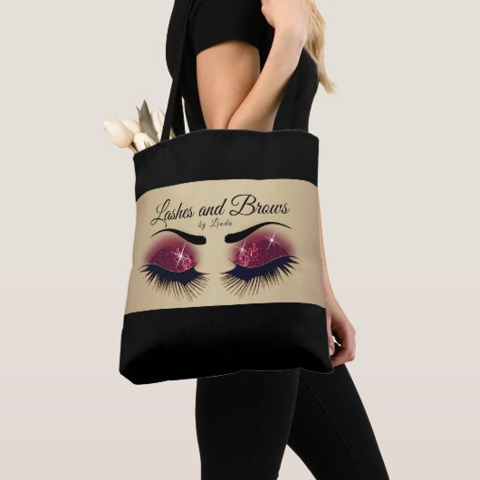 Tote Bag Eyelashes and Brows - Parties scintillant rouge de (De près)