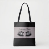 Tote Bag Eyelashes et Brosses - Smokey Grey Silver (Devant)