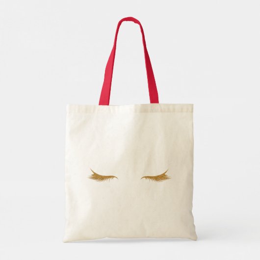 Tote Bag Eyelashes Parties scintillant Glam Or (Dos)