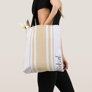 Tote Bag Ézéchiel minimaliste rayures Monogramme