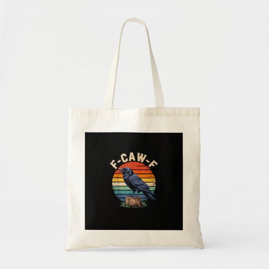 Tote Bag F-Caw-F Raven Moon Gothic Halloween Crow Bird Love (Devant)