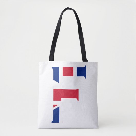 Tote Bag F Monogramme superposé sur le stcnt Drapeau Union (Devant)