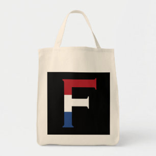 Tote Bag F Monogramme superposé sur l'indicateur NLD sur bk