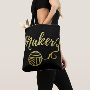 Tote Bag Fabricant ・ Fer et artisanat Typographie Faux Gold