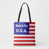 Tote Bag Fabriqué Aux États-Unis Rouge Blanc Et Bleu Drapea (Devant)