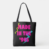 Tote Bag Fabriqué dans les années 90 rétro neon personnalis (Dos)