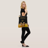 Tote Bag Fabuleux et 50 Black Gold Bow brillant Cuir (Sur le modèle)
