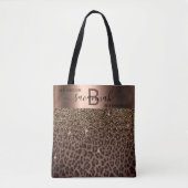 Tote Bag Fabuleux léopard d'anniversaire motif brun noir (Devant)
