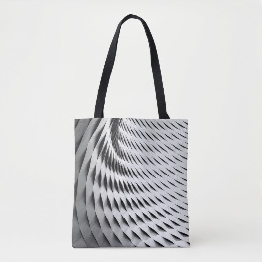 Tote Bag Façade incurvée recouverte de lattes blancs (Devant)