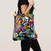 Tote Bag Face Abstraite de tigre (De près)