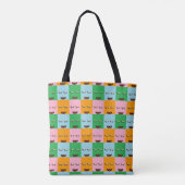 Tote Bag Face de bloc de monstre souriant (Dos)